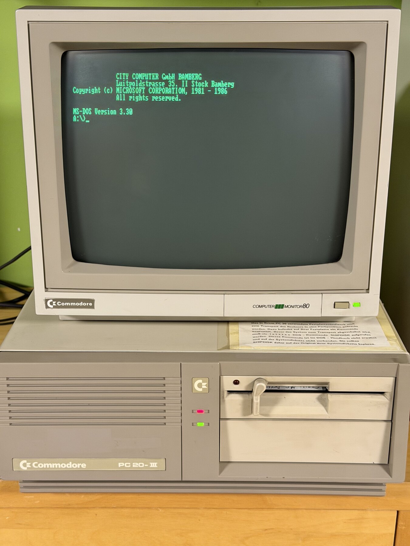 img9: PC20-III bootet von Diskette