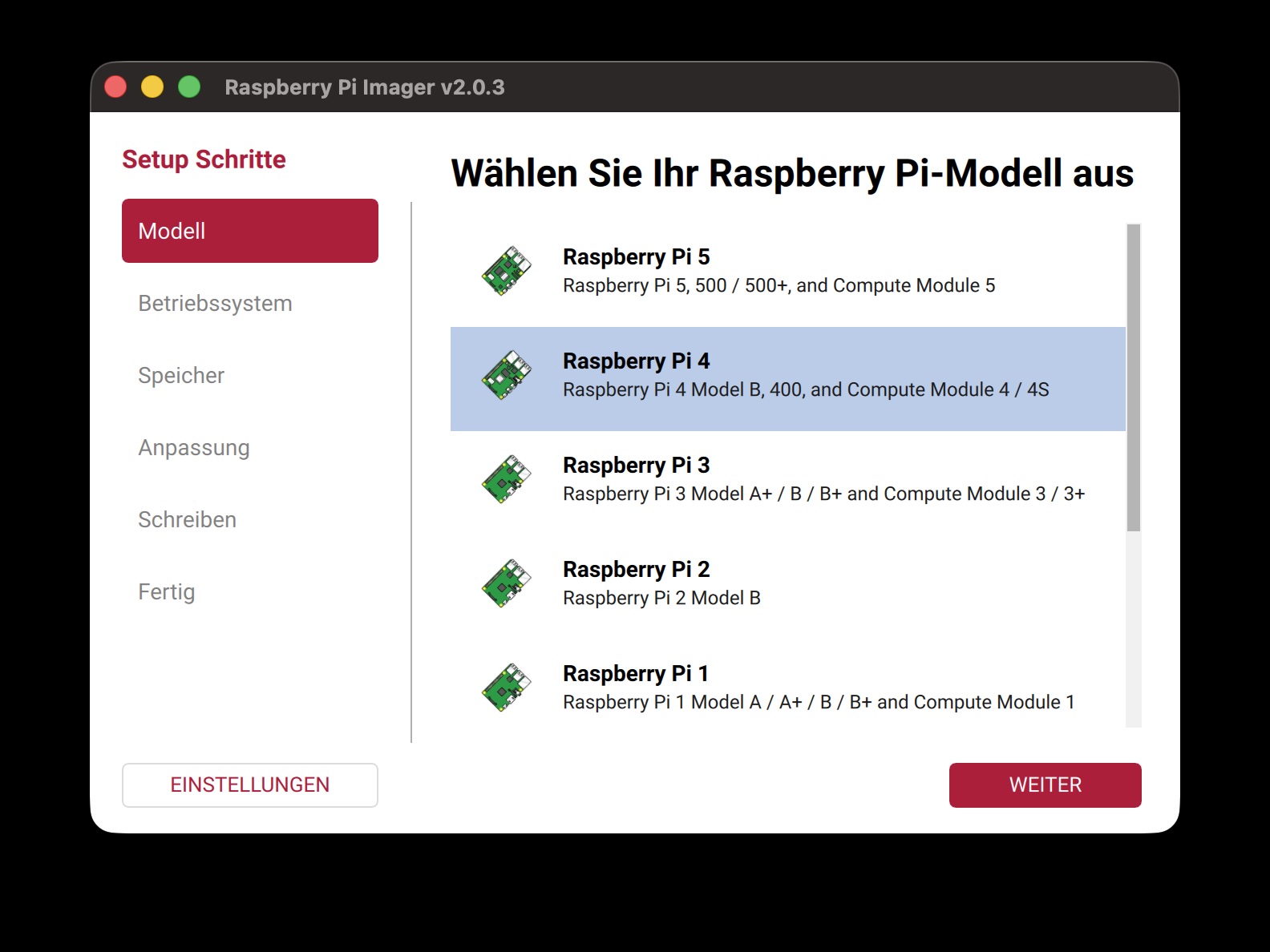 Raspberry Pi Imager – Screenshot 01